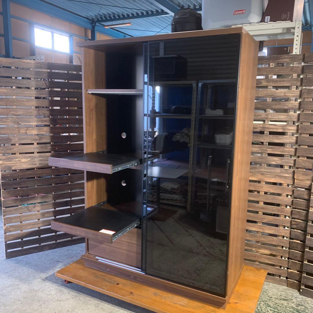 K757 古賀家具 OP フィルミア W122cm ガラス戸 食器棚