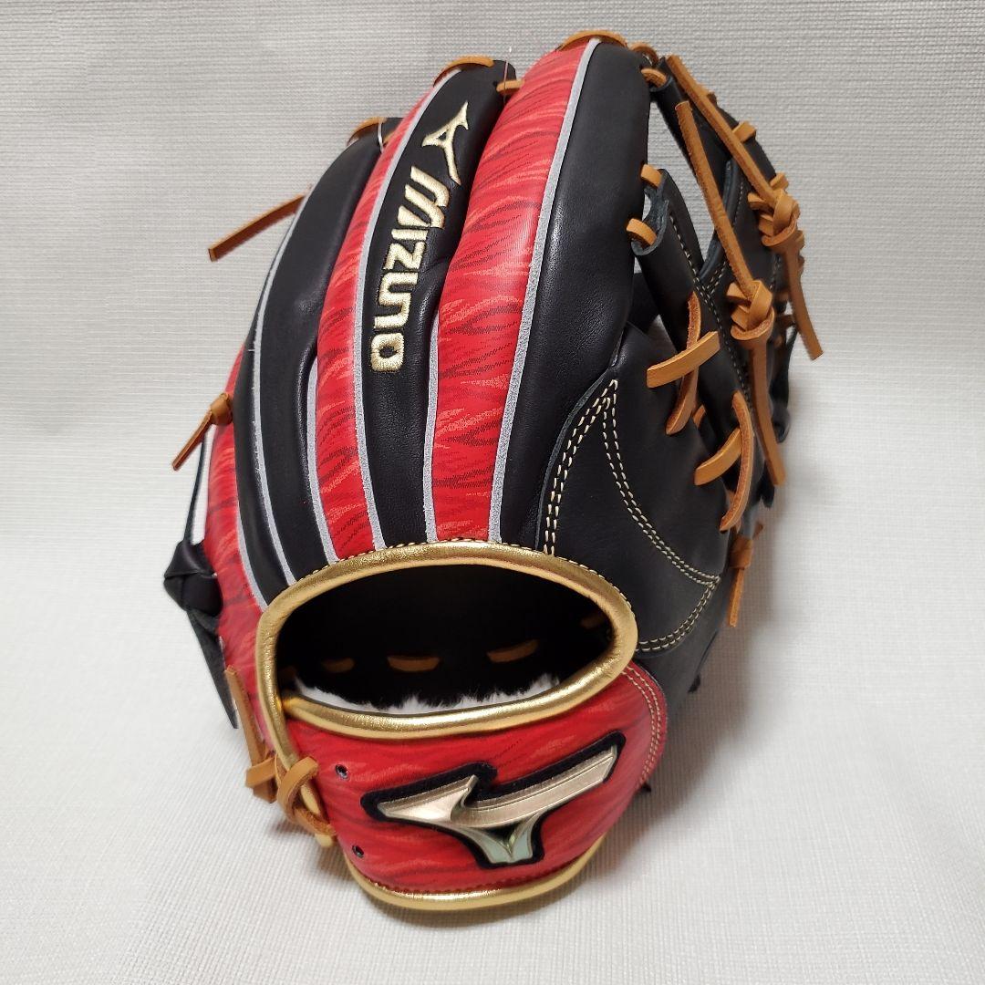 Mizuno Global Elite 軟式グローブ レッド/ブラック内野手用