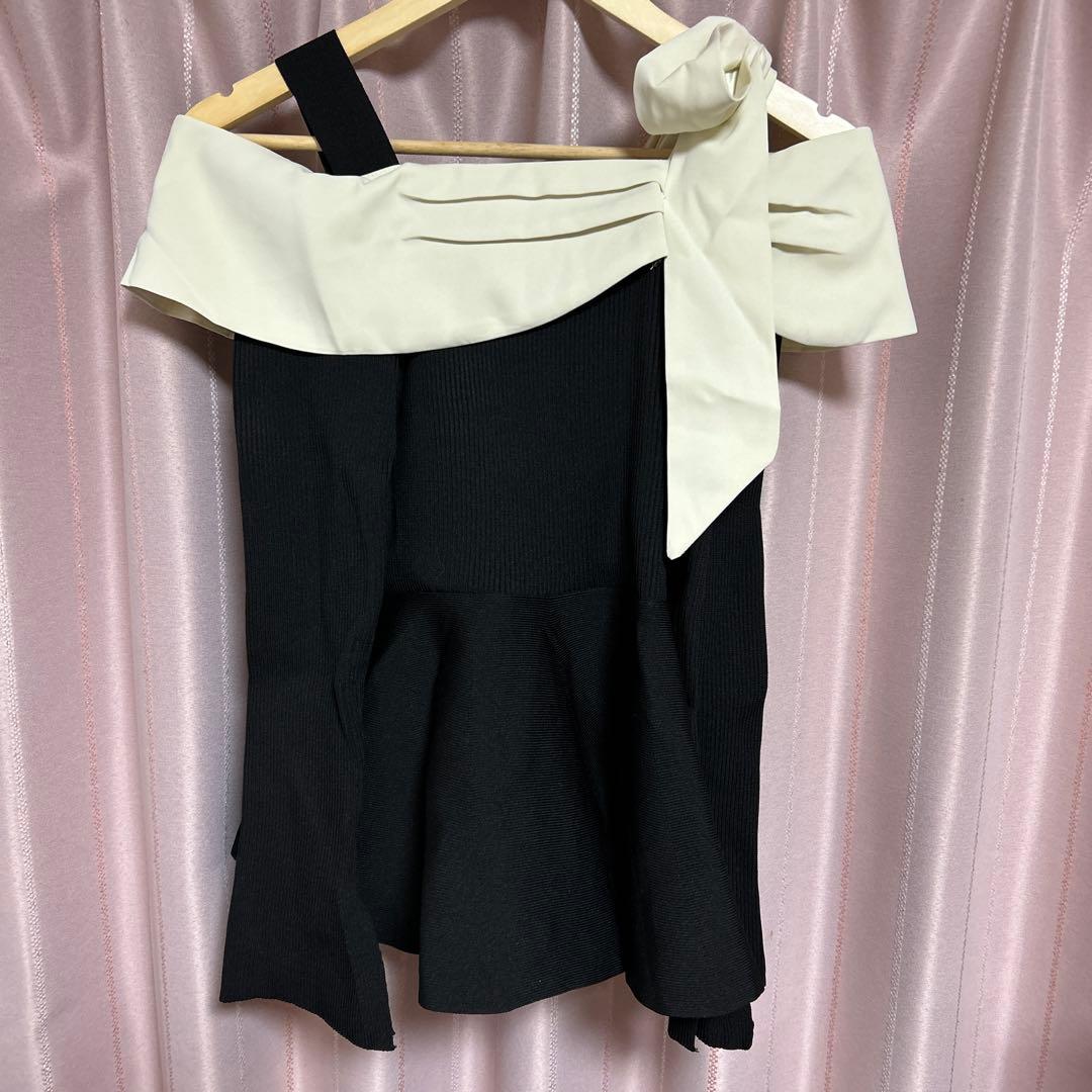 Rirandture オフショルリボンドッキングニット
