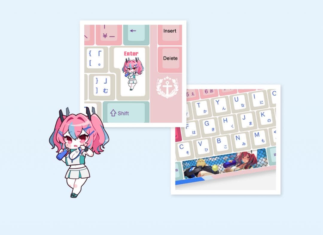 アズレン×ふもコレ ブレマートンモデル キーボード アイリス軸VARMILO