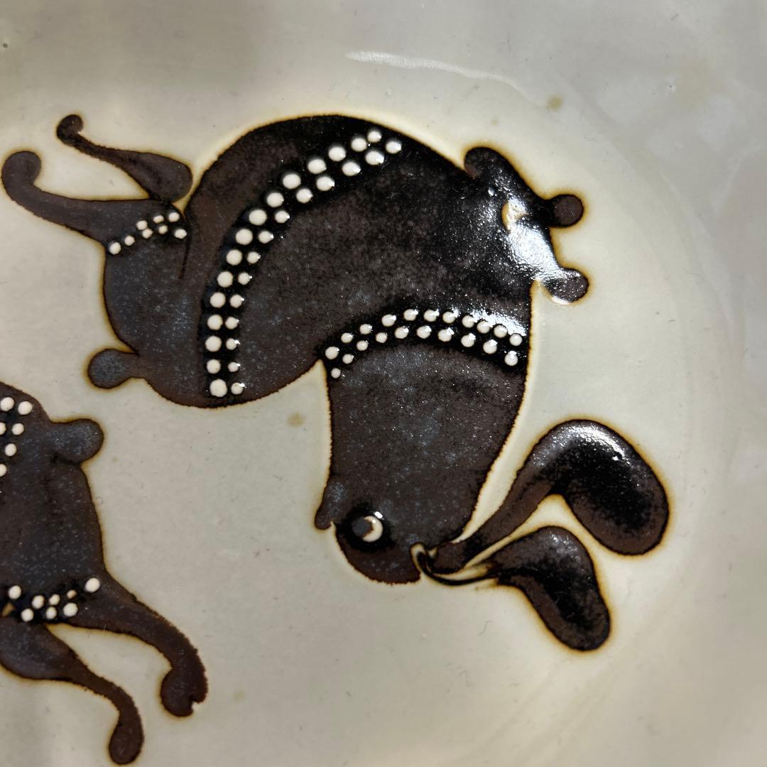 作家　陶芸作家　スリップウエア　うさぎ　オーバル　カレーパスタ　深皿②
