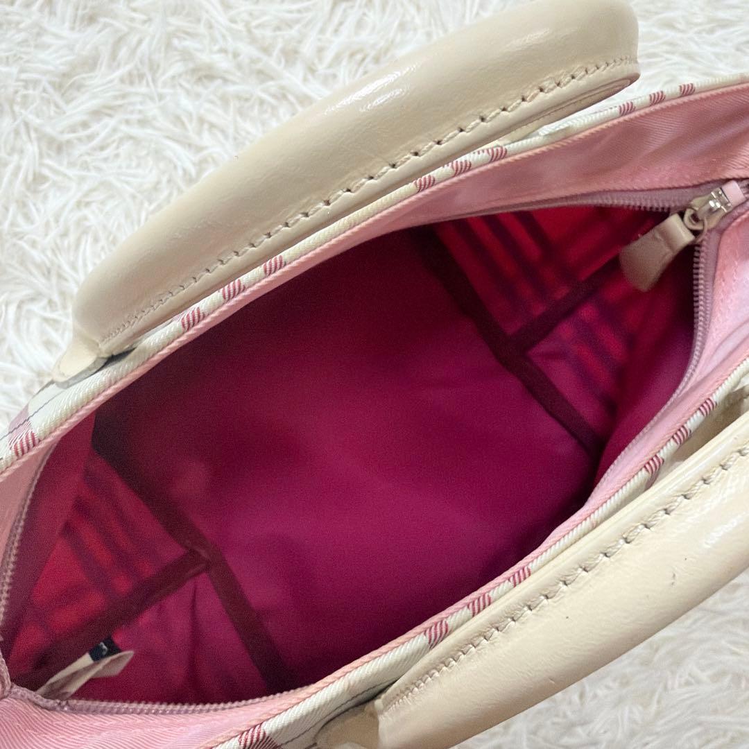 希少✨Burberry Blue Label ピンク 舟形 ミニトートバッグ