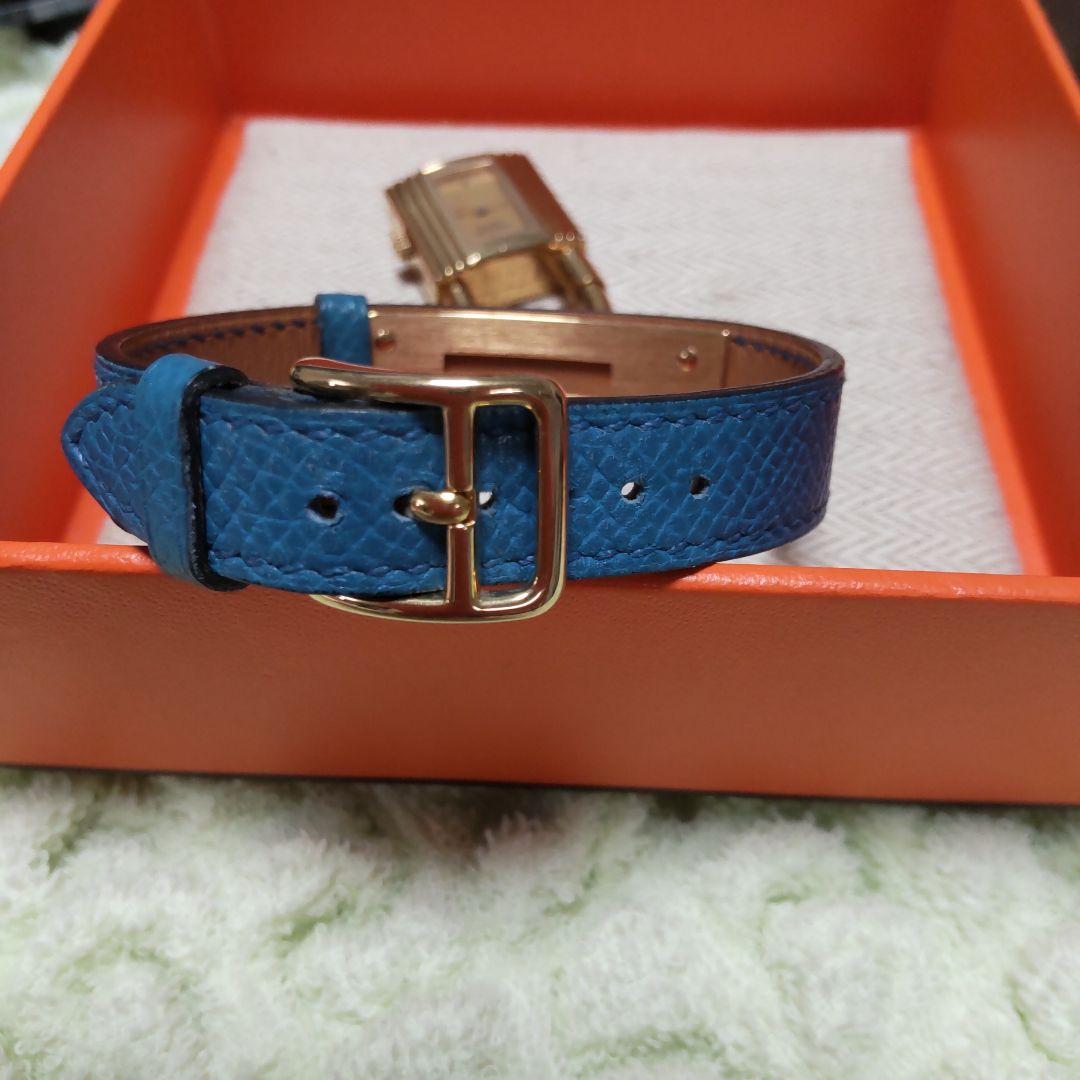 ♛ エルメス HERMÈS ケリーウォッチ 青・ ゴールド ♛