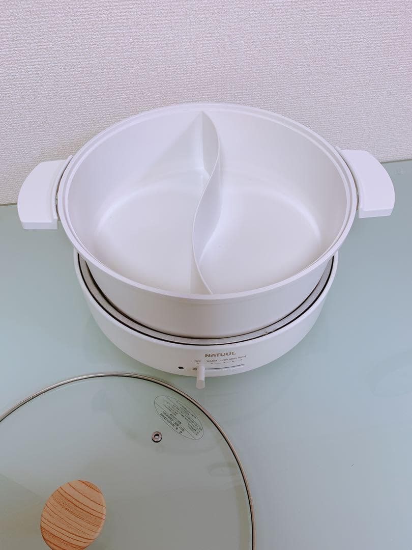 ✨美品✨ NATUUL 2食おやこ電気鍋　4L　IH＆直火対応　鍋　ナチュール
