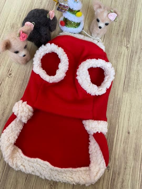 Xmasコスチューム(M)    ꒡̈⃝Lily꒡̈⃝犬服 ハンドメイド