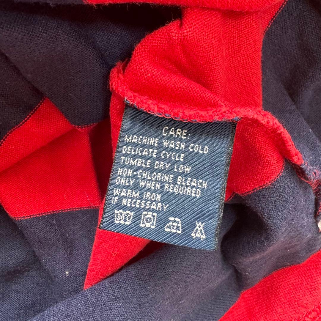 Ralph Lauren ラガーシャツ 太ボーダー 赤 紺 XL 古着