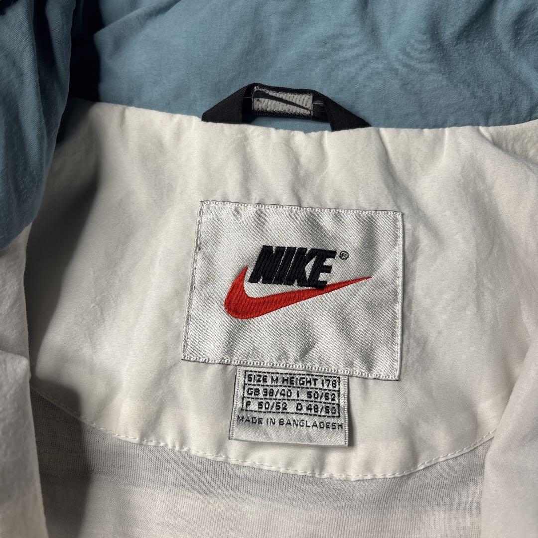 ナイキ　NIKE ナイロンジャケット　90s 白タグ　ワンポイント刺繍　ロゴ刺繍