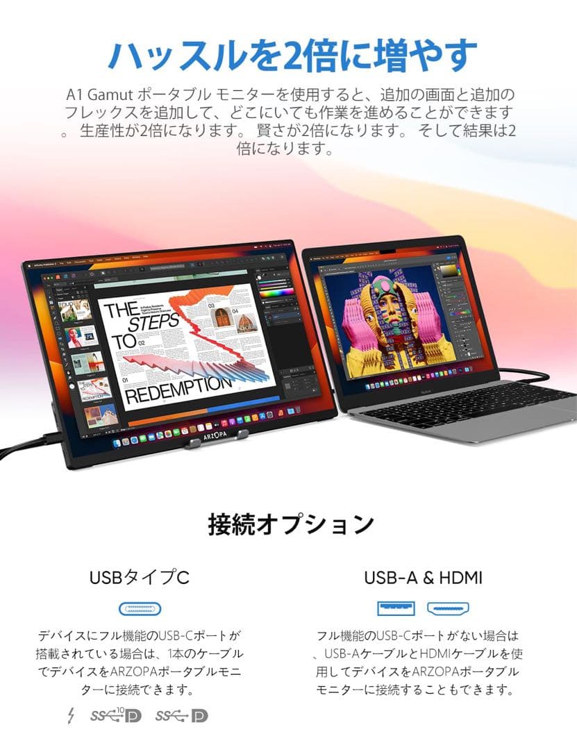 未開封新品 ARZOPA A1 GAMUT モバイルモニター 約15.6インチ