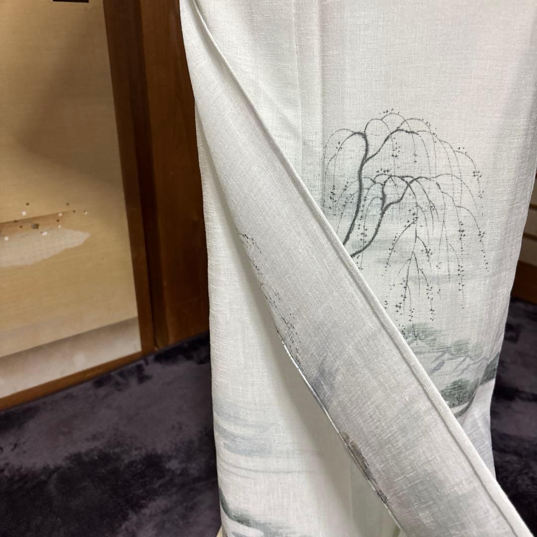 未使用近い　美品　化繊　紗紬風　訪問着　フルセット　5点　身丈163 裄丈69