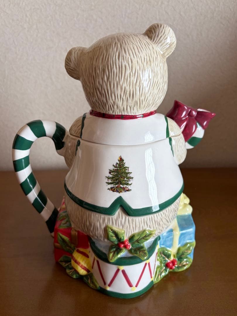 スポード クリスマスツリー テディベア くま ティーポット