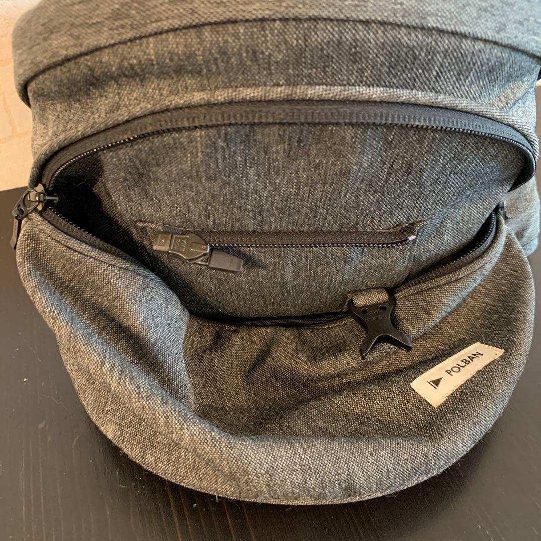 極美品 ダブルショルダー付き POLBAN ADVANCE ヒップシート 灰/黒