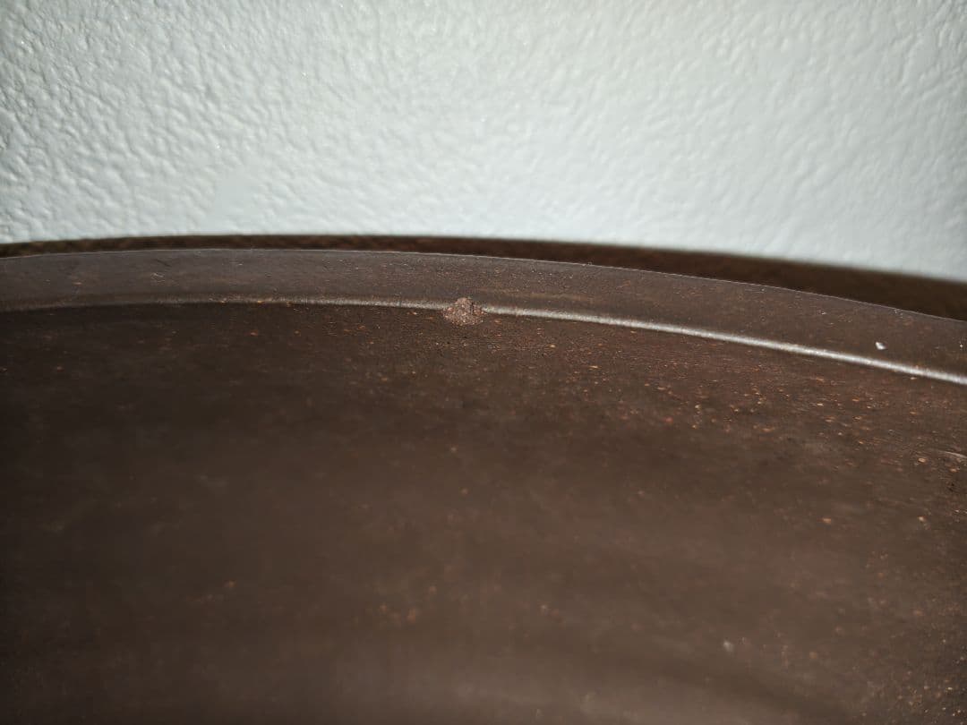 茶色 陶器 盆栽鉢 直径約42.5cm　寶山　落款あり