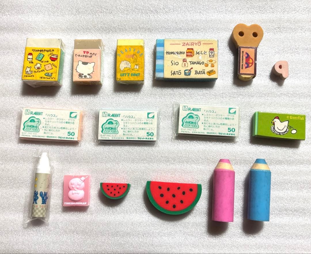 最終大幅値下 80's当時物ファンシー消しゴム16点&HERSHEY's 缶缶