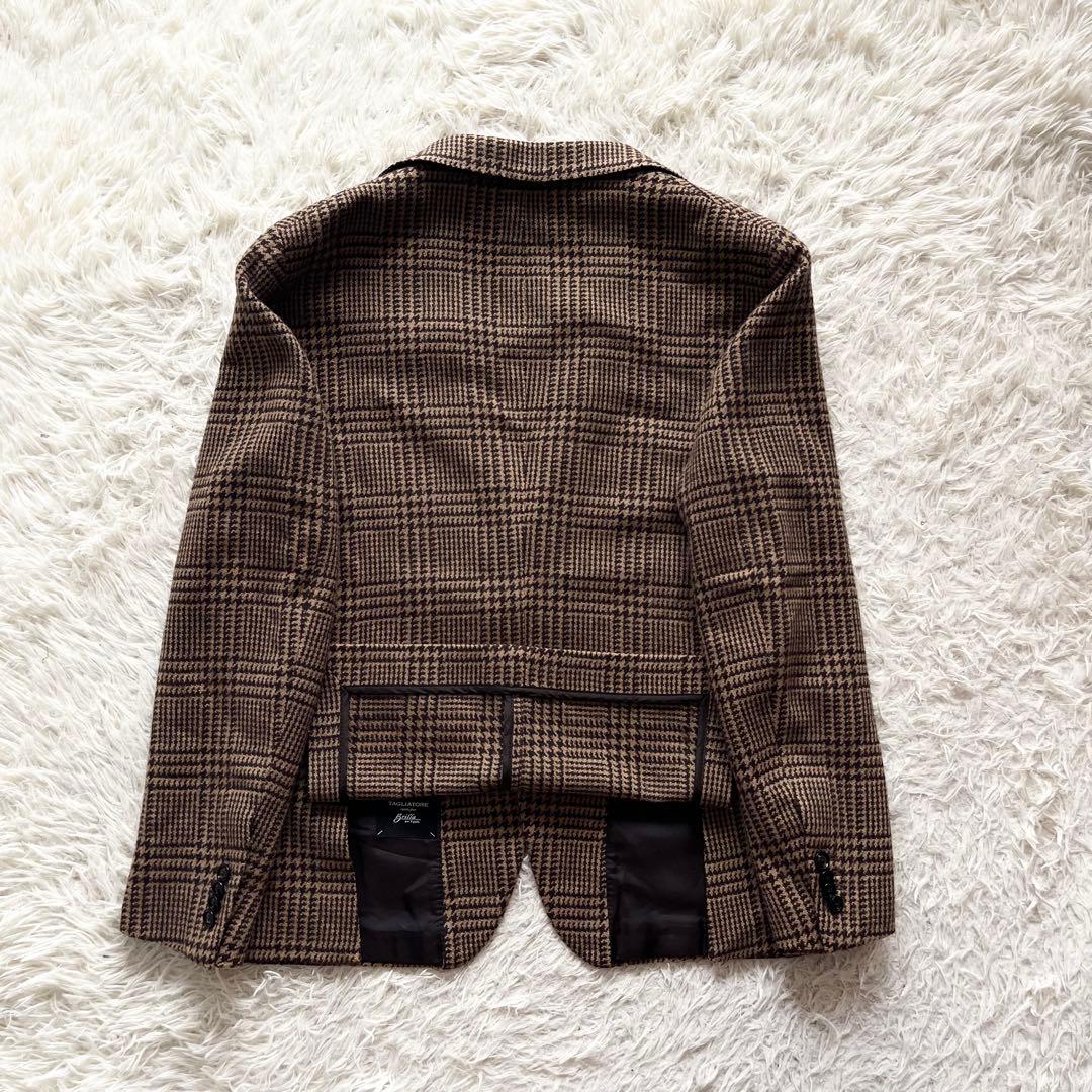 <極美品>TAGLIATORE ×ブリッラ ブラウン ウール ジャケット 50