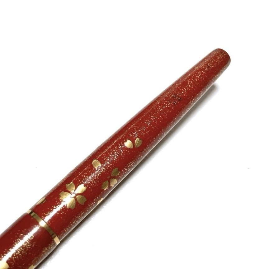 PILOT パイロット 万年筆 蒔絵 桜吹雪 朱 赤 細字 初期型 希少 レア