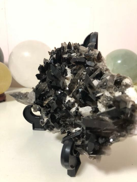 希少石 レア 極上 最高級黒水晶クラスター