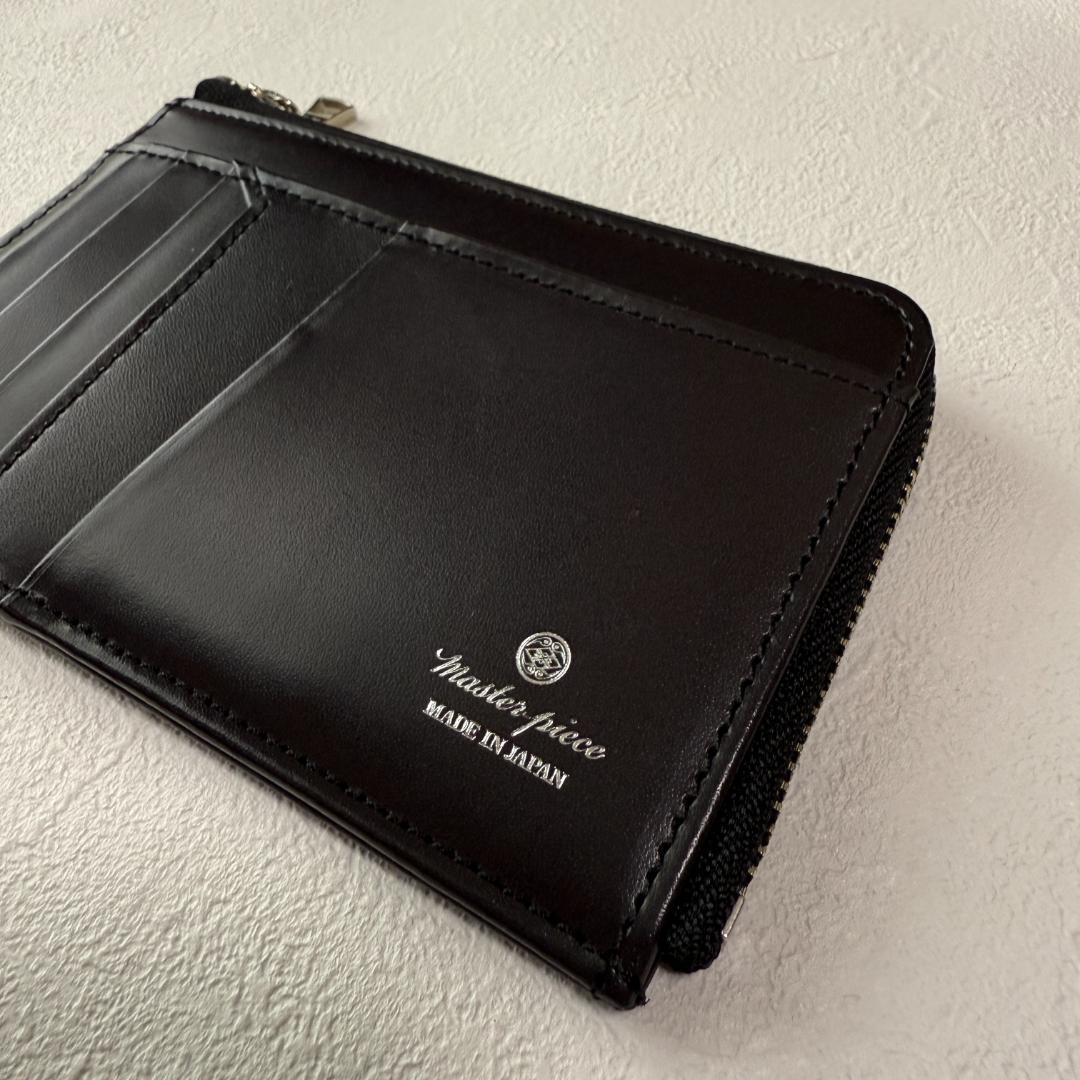 未使用級✨マスターピース コンパクトウォレット 財布 ラウンド ブラック 日本製