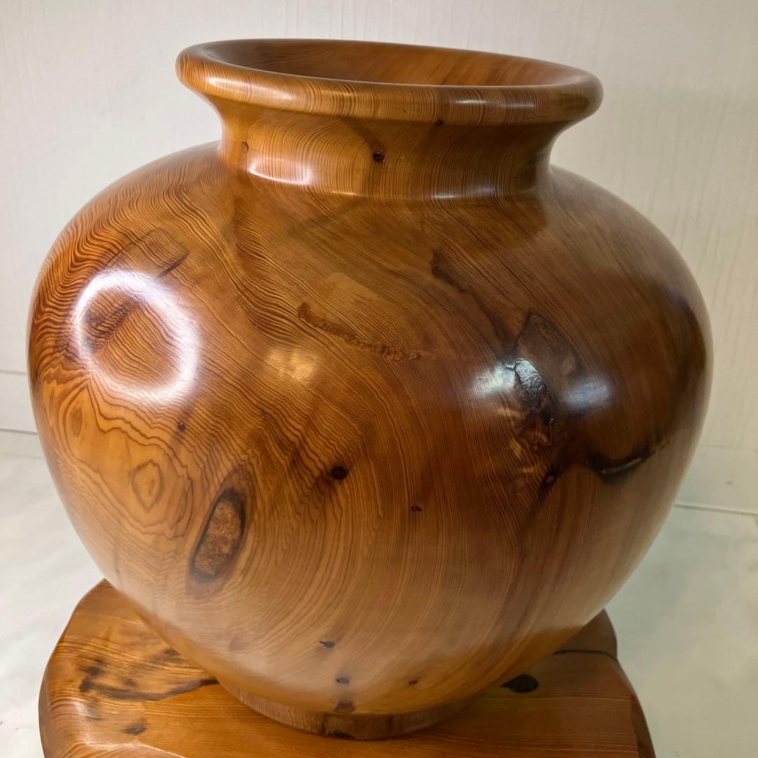 希少　特大壺　壺　屋久杉工芸品　屋久杉壺　特大壺　台座セット