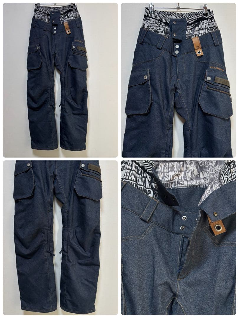 burton スノーボードウェア セットアップ レッド ネイビー M Sバラ柄