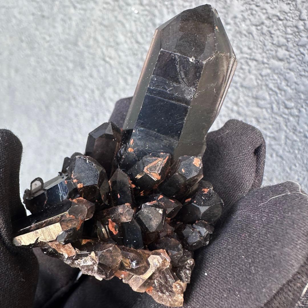 【最強魔除け】守護石モリオンスモーキークォーツ 原石クラスター 黒水晶A1534