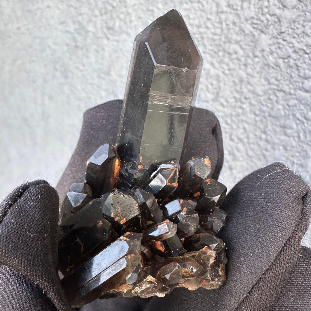 【最強魔除け】守護石モリオンスモーキークォーツ 原石クラスター 黒水晶A1534