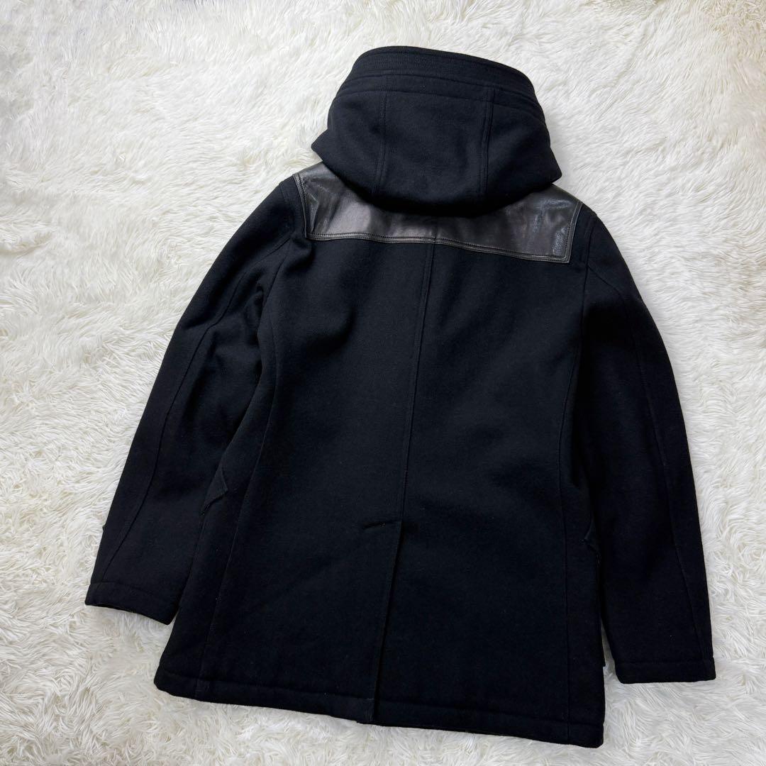 美品♡L♡バーバリー ノバチェック ホースロゴ 切り替えレザー ダッフルコート