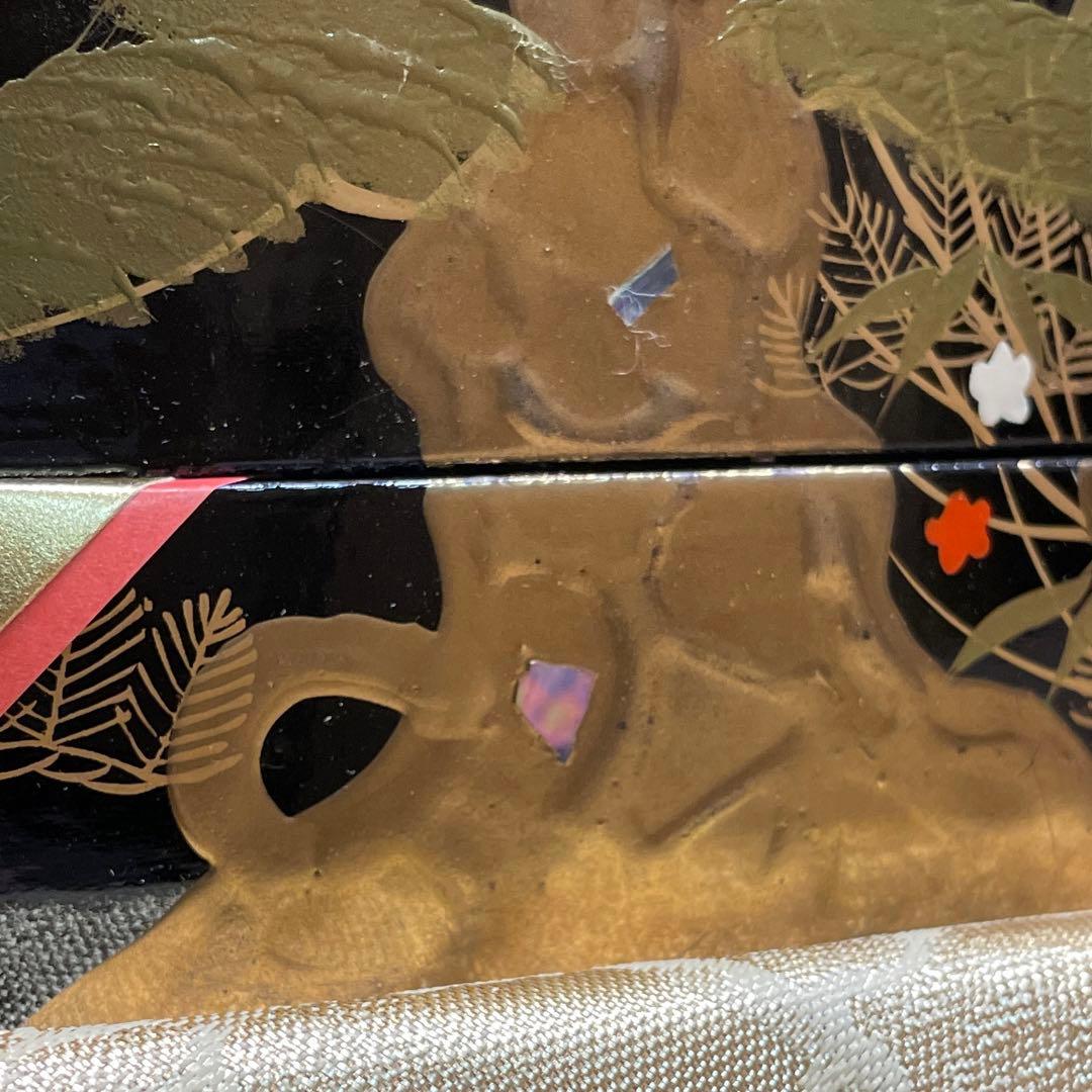 木製雛飾り　道具螺鈿細工　貝桶付