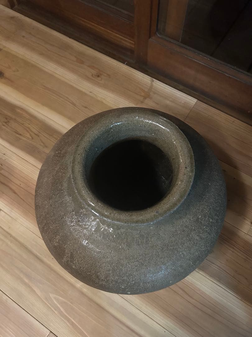 古美術◾️蔵の入口付近にあった特大50cmサイズの壺、壷、花瓶、甕、花道具、茶道具