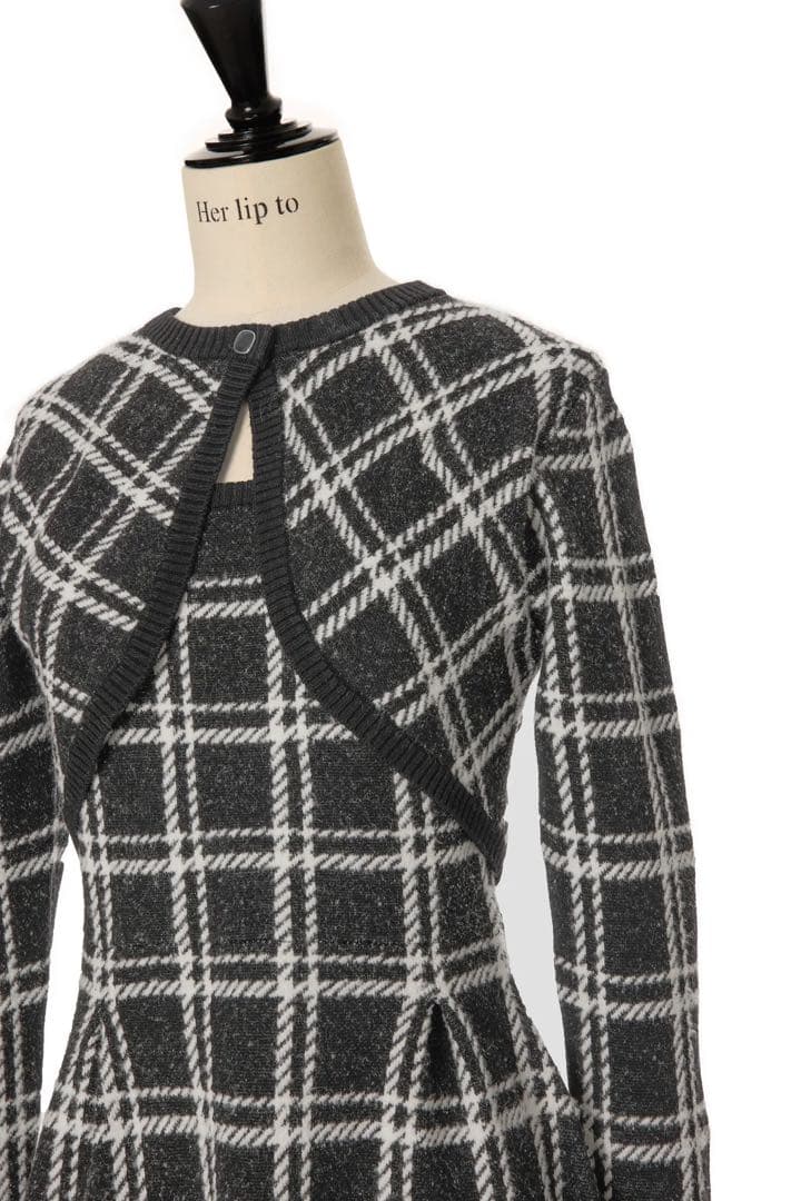 ワンピース herlipto Pantheon Checked Knit Dress