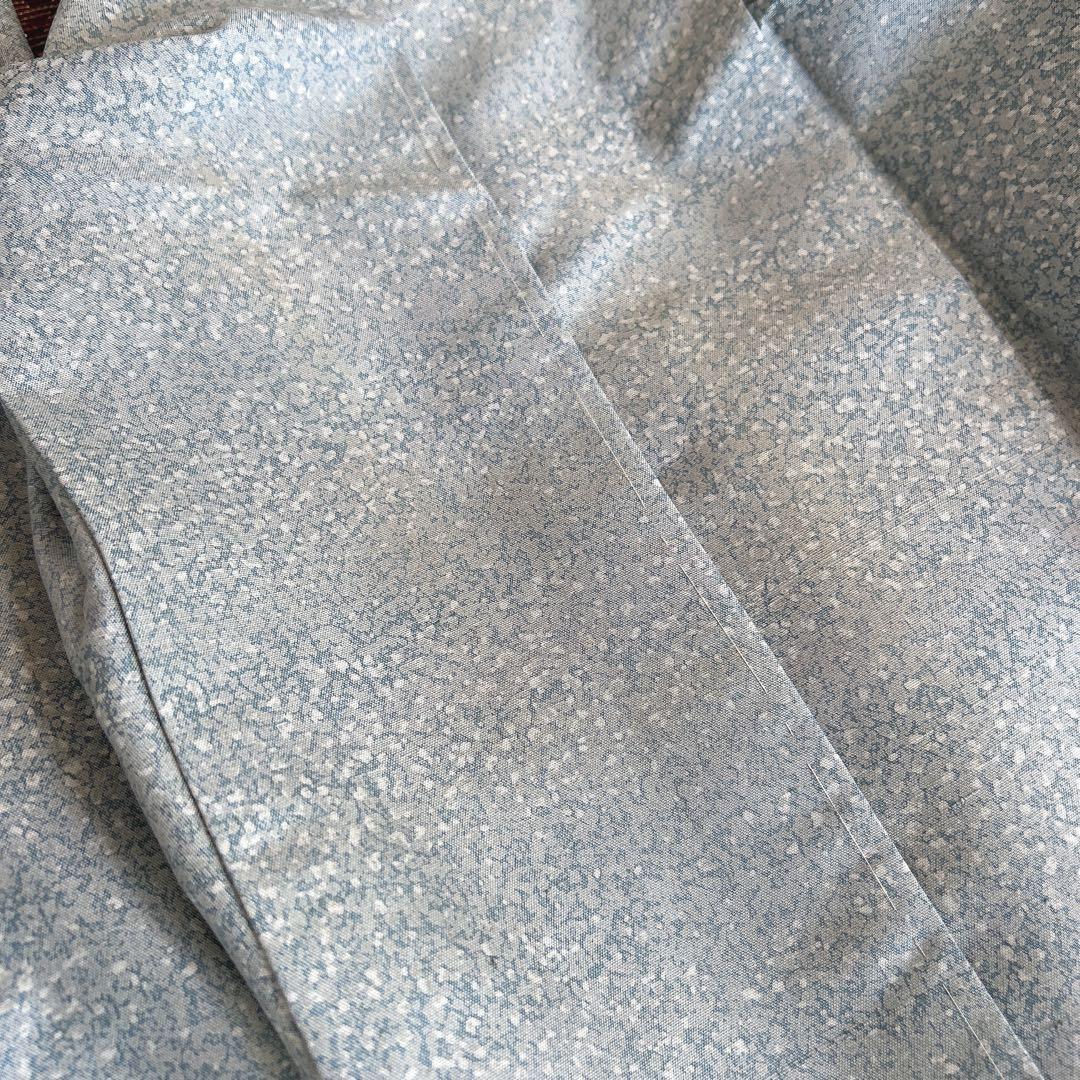大島紬　染め大島　小紋　フルセット　着物　正絹　水色　難あり　p2
