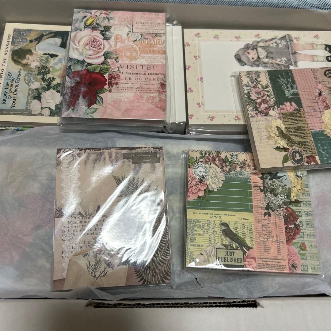 海外メモ　新品とおすそ分け用未使用品中古、多種類大量まとめ売り⭐️花柄多め、人物も