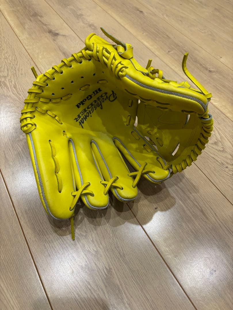 w*e様 Hi-Gold一般硬式投手オーダーグローブ！高校野球対応品！ほぼ新品！