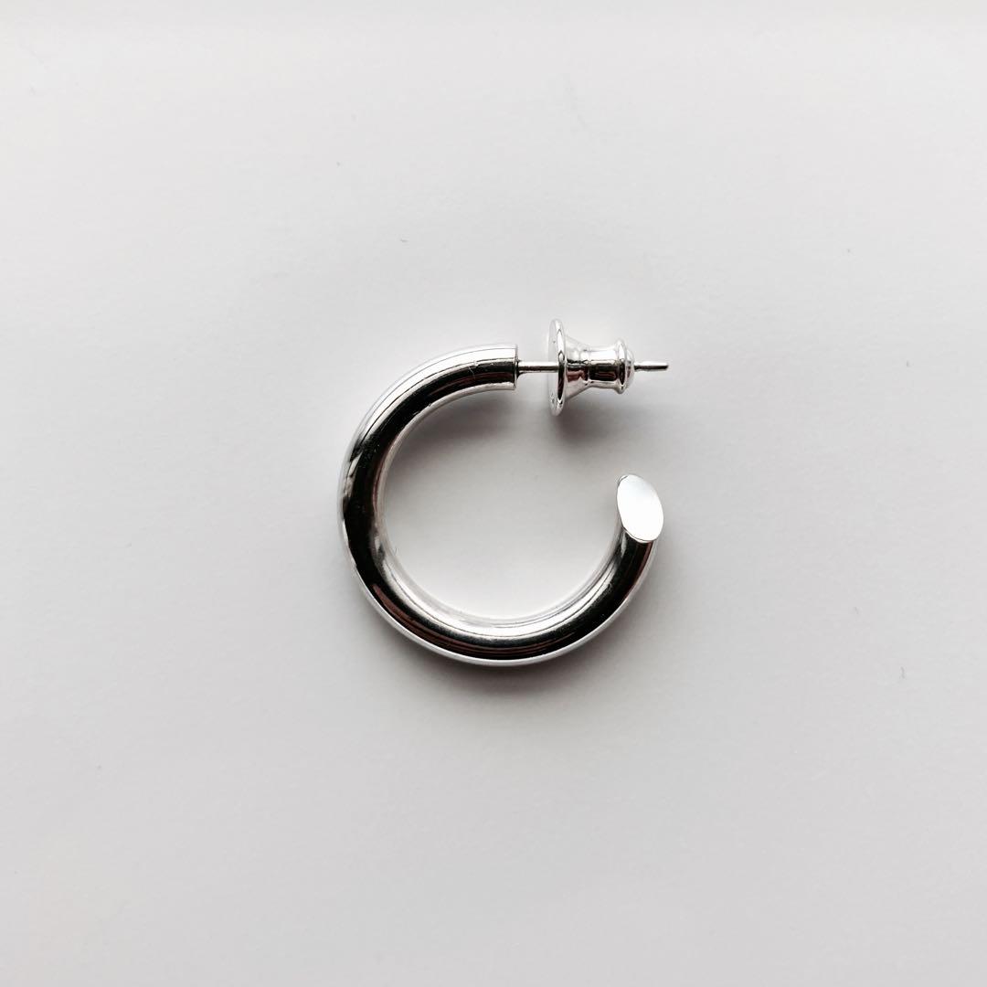 新春限定価格　新品 【 3mm×21mm 】両耳用 シルバー925 フープピアス
