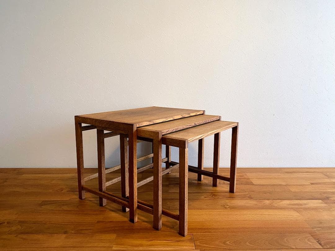 お盆セール カンディハウス Hock オーク材 ネストテーブル 仕上済