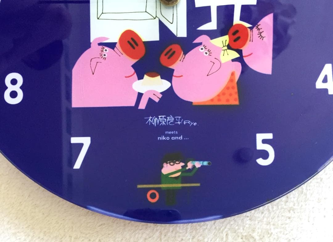 柳原良平 アート クロック 時計 niko and... コラボ品 ブタ
