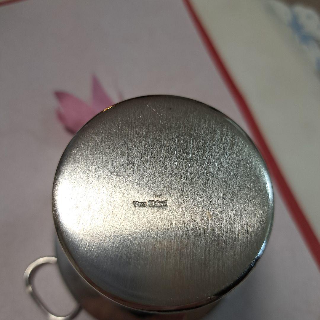銀製ハンドル付き容器 直径8.2cm(+リング3.８cm)