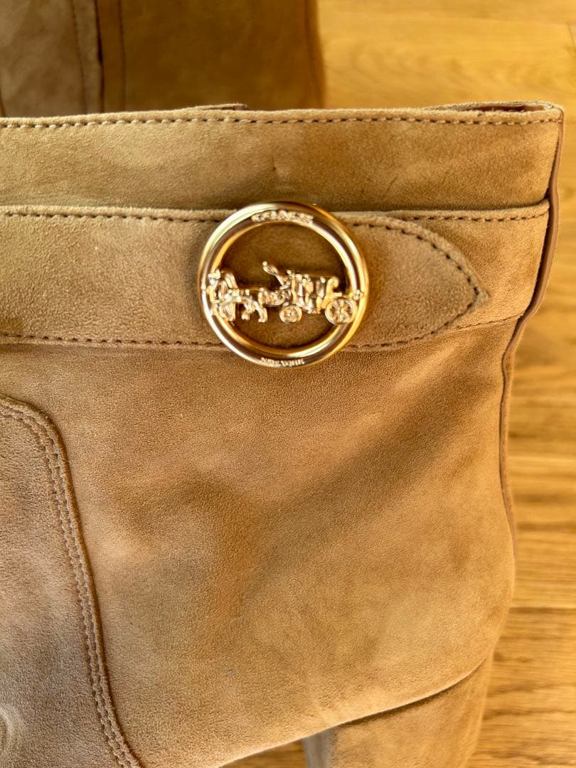 COACH coach ＣＯＡＣＨ　コーチ　ベージュ スエードブーツ 7.5