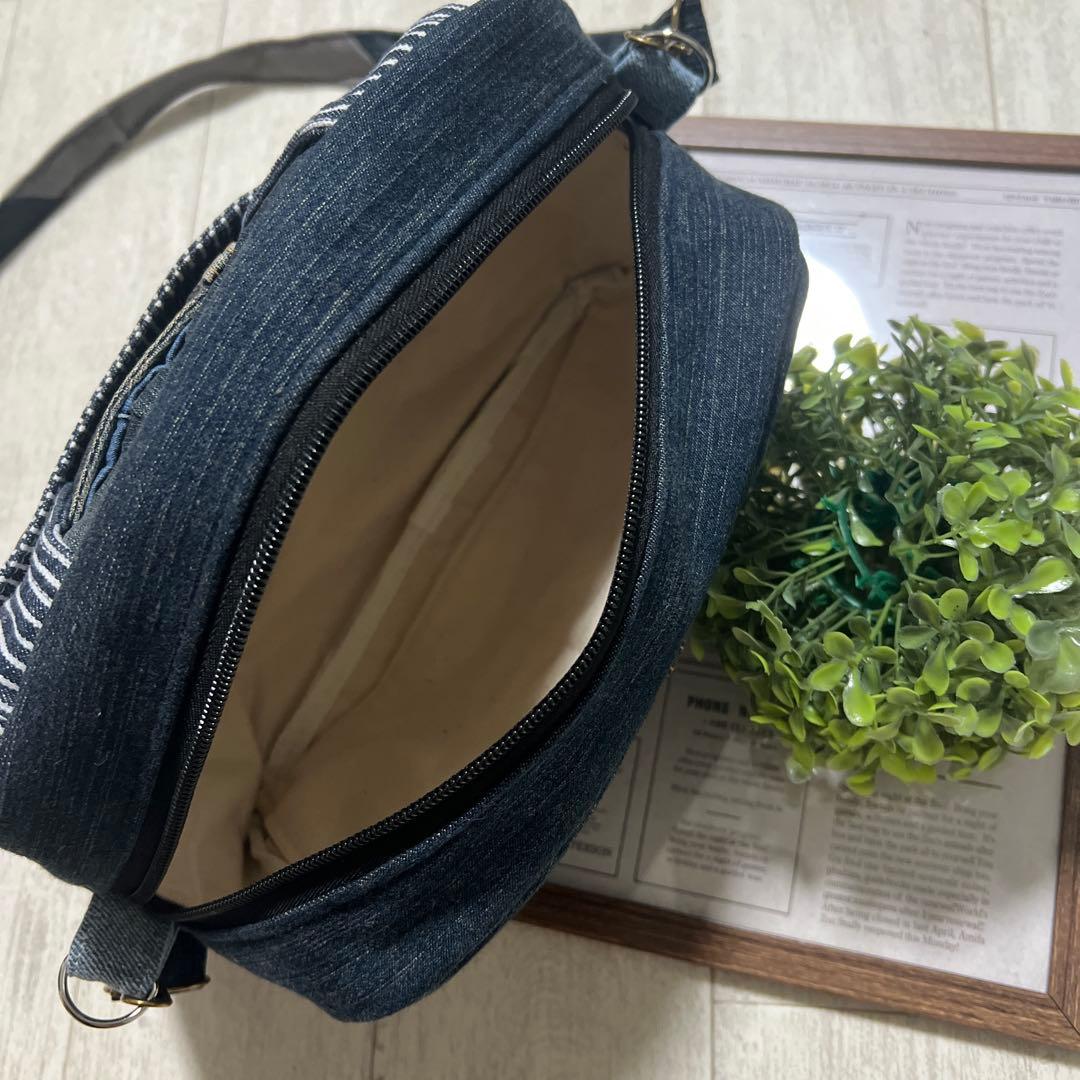 ぱーる☆ショルダーバッグ　デニムリメイク　ハンドメイド