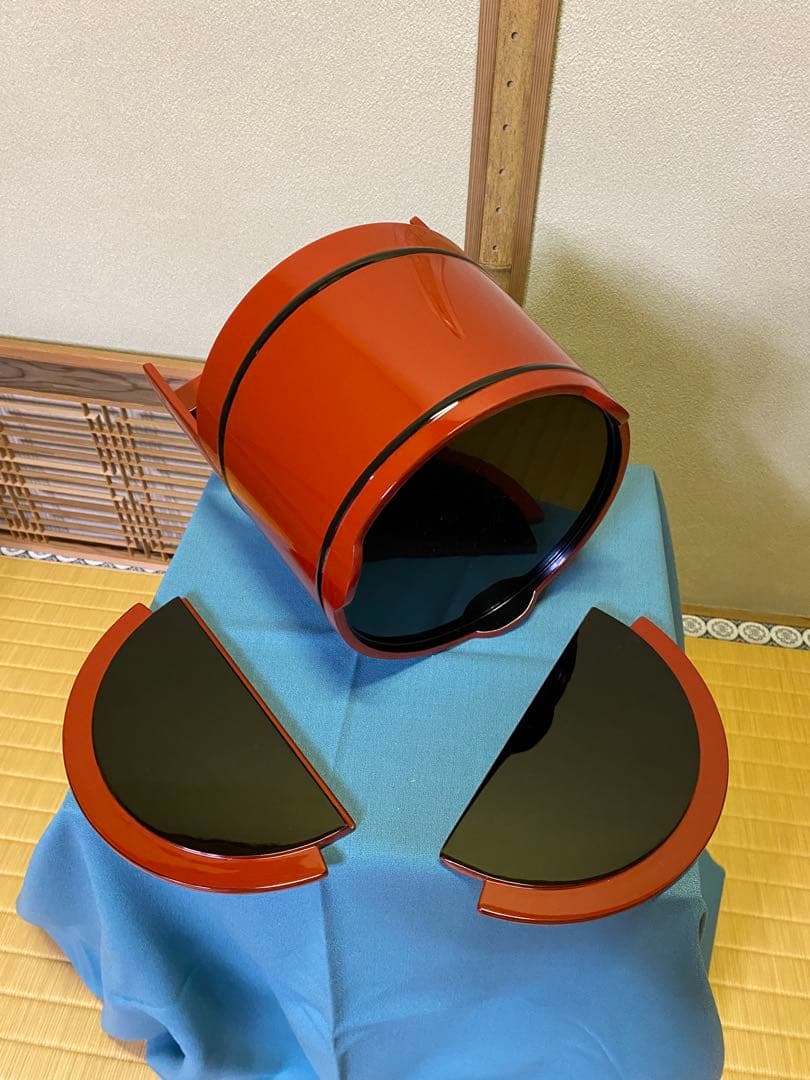 【本日限定】茶道具/手桶水指 豪秀(坂水秀雄)朱黒 輪島塗 茶器水指 工芸品