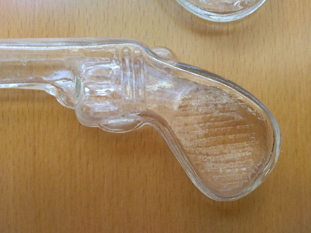 ル*カ様 レトロ瓶☆ピストル型金平糖瓶大小3個セット・昭和レトロ・菓子玩具瓶・コ