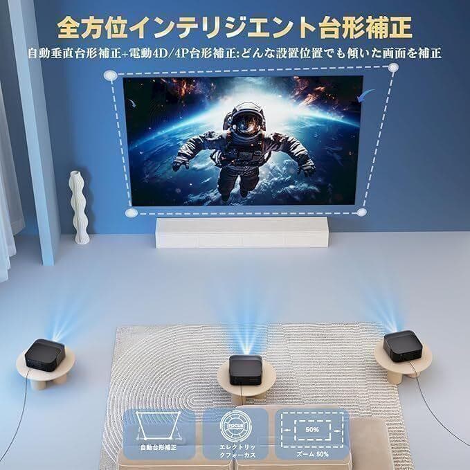 プロジェクター 家庭用 1000ANSI 1080P解像度 4K対応
