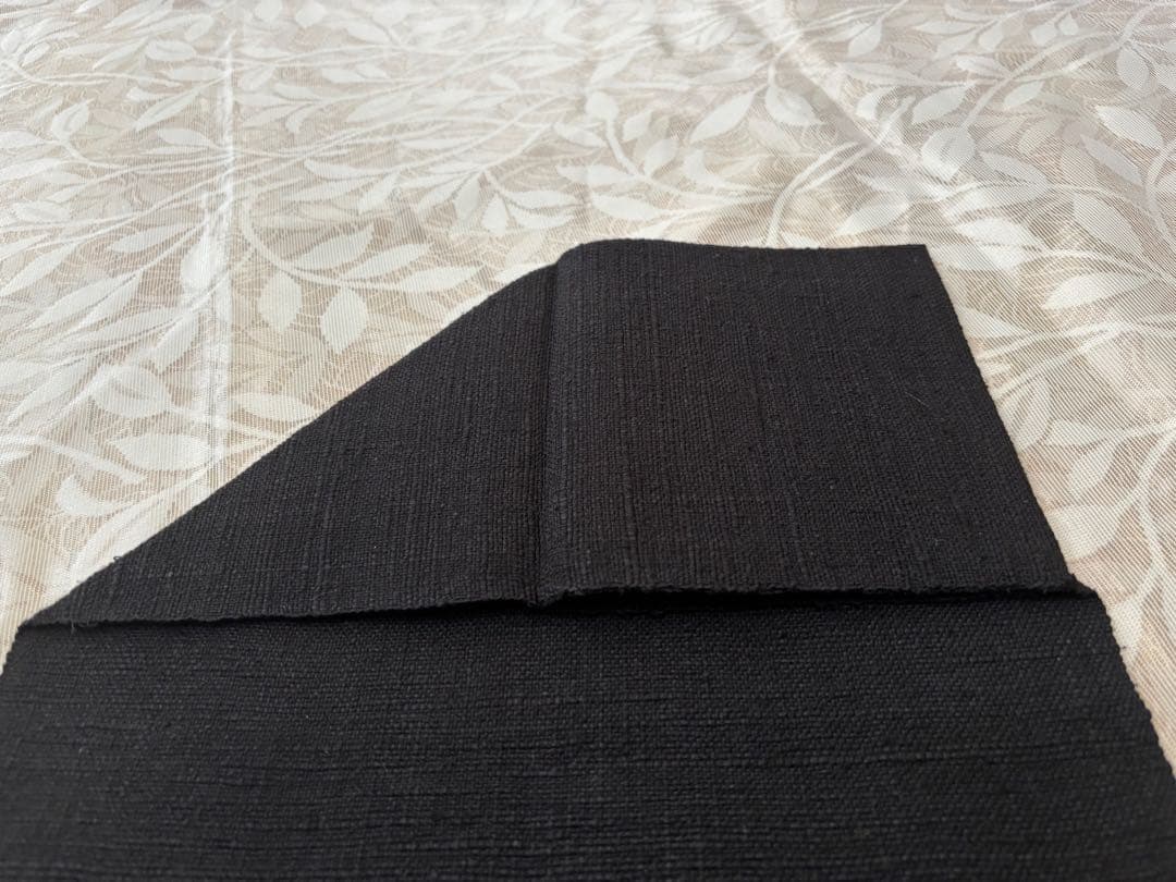 帯屋捨松　可愛い花柄刺繍 名古屋帯 黒地　 松場仕立て