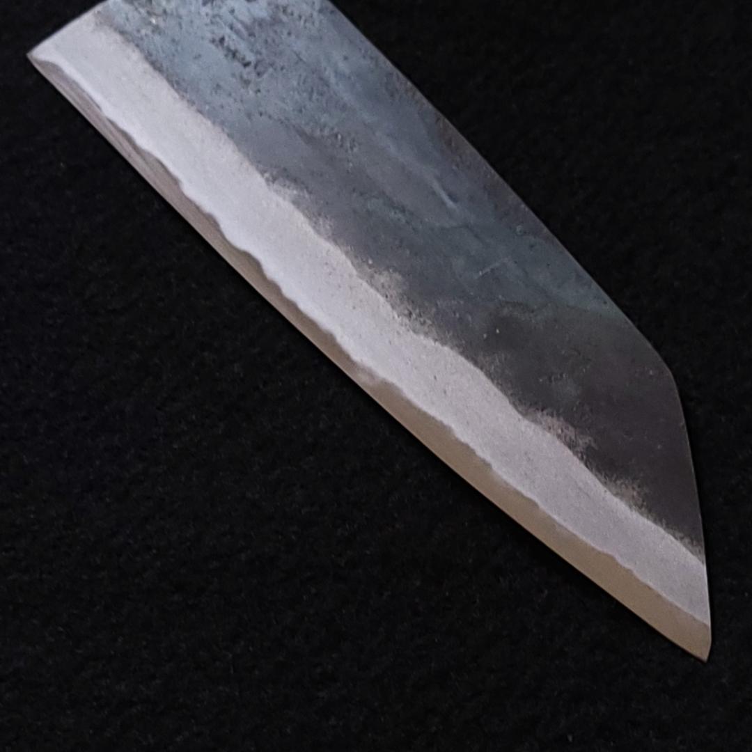 白紙1号 黒打 文化包丁 180㎜ G9368 栗柄 月光作 手作り