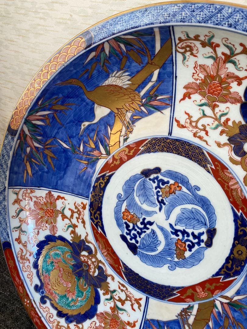 富喜長春　大皿　飾り皿　古伊万里　骨董