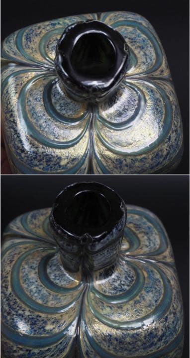 送料無料　大珍品　時代ガラス四角瓶　高さ11.5ｃｍ