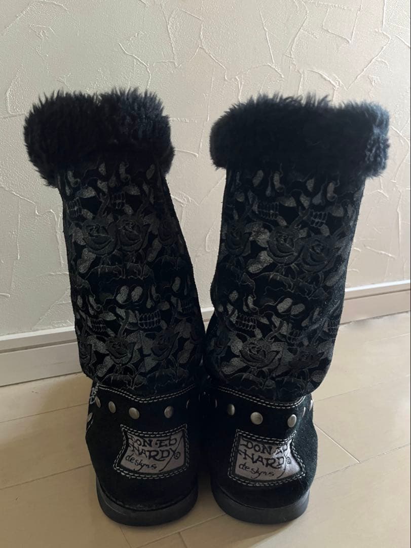 Ed Hardy スカルプリントブーツ