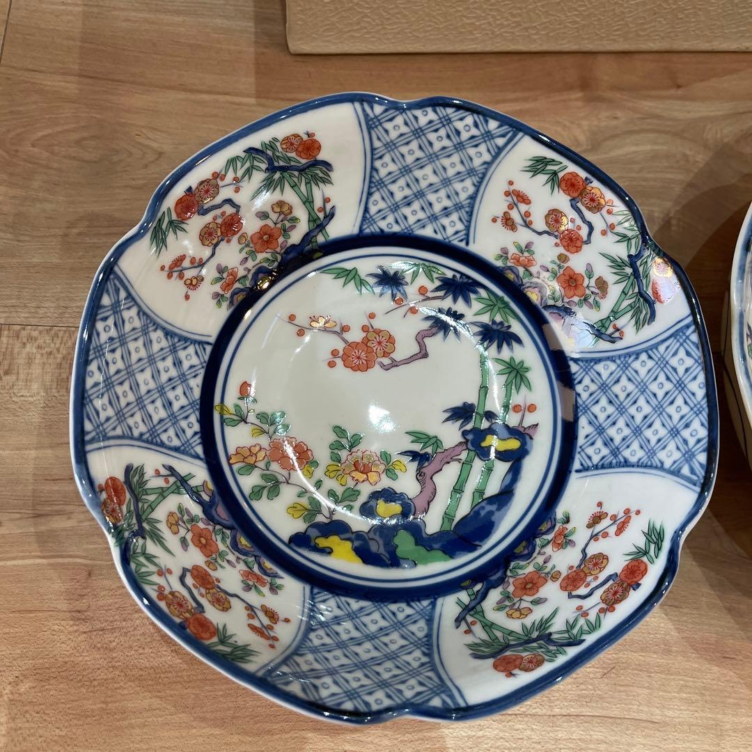 (80s)伊万里焼　有田焼　吾山窯　大深皿2点　中深皿４点　セット