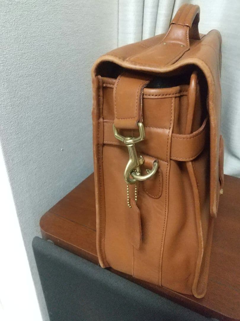 COACHコーチブリーフケースビジネスバッグ茶色革大型