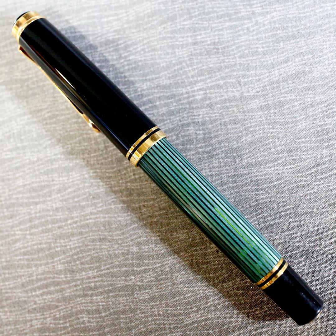 【レア限定品】ペリカン 万年筆 Ｍ８００ 丸善１２０周年記念 スーベレーン 緑縞