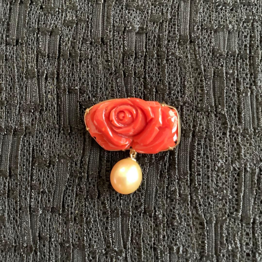 も*し様 保証書あり　パール　サンゴブローチ